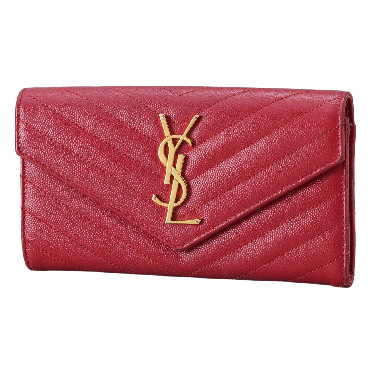 YVES SAINT LAURENT(USED)생로랑 372264 모노그램 쉐브론 장지갑